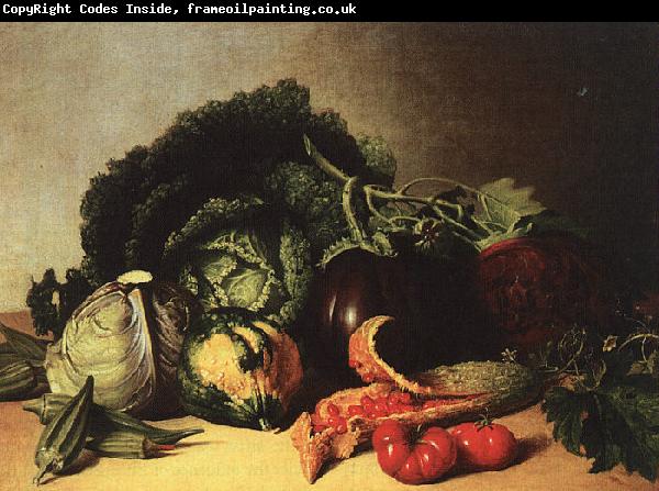 James Peale Still Life Balsam Apple and Vegetables
